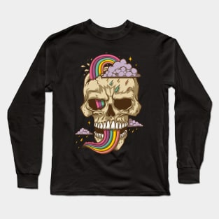 Rainbow Skull Long Sleeve T-Shirt